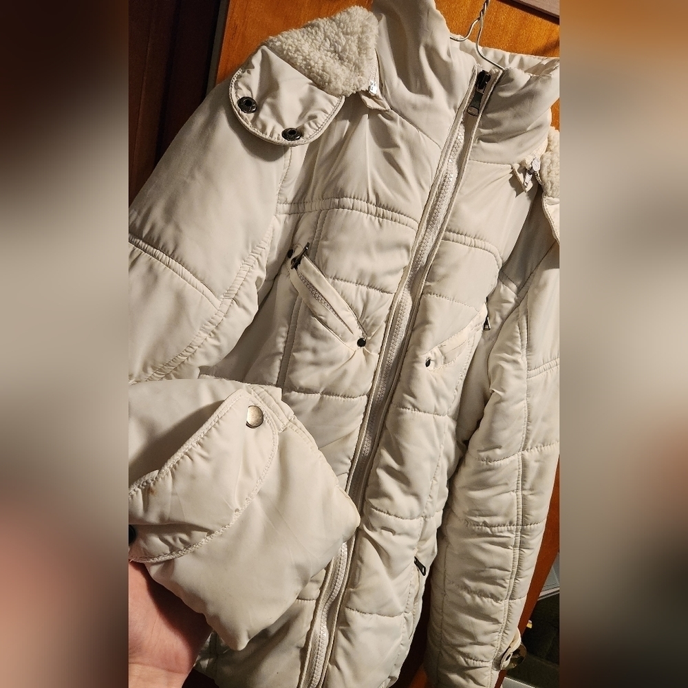 White puffer coat